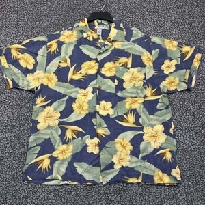 Breakwater Shirt Men Large Hawaiian Floral Button Up Short Sleeve Collared L